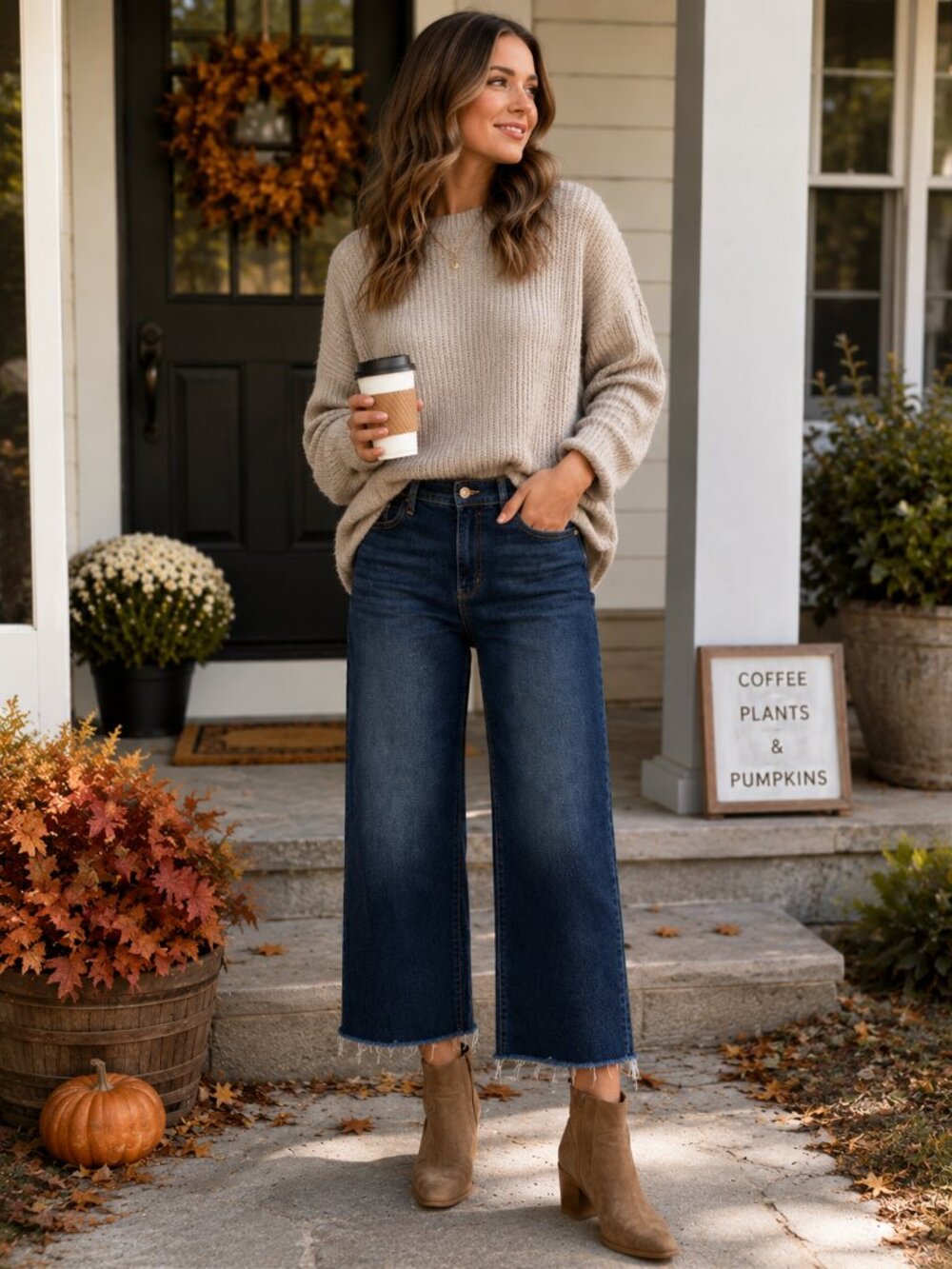 Judy Blue Sunday Chill High Rise Cropped Wide Leg Jeans 9/29 Dark Wash